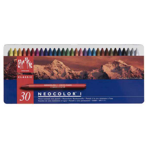 پاستل روغنی 30 رنگ کارن داش سری Neocolor I مدل 330، Caran dAche Classic 330 Neocolor I Series 30 Color Crayons