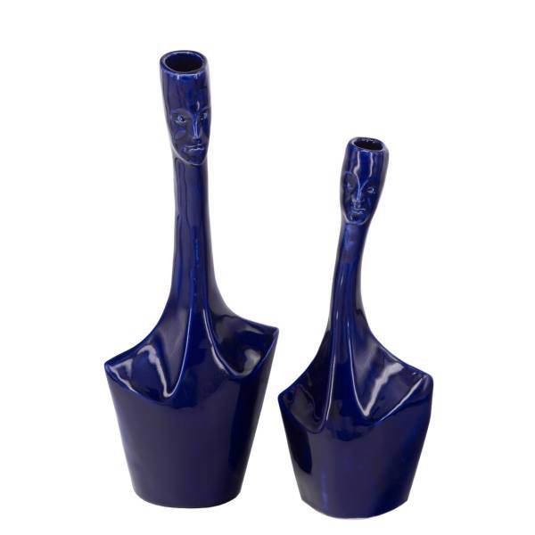 گلدان سرامیکی باتیک مدل VD1-4758 مجموعه دو عددی، Batik VD1-4758 Ceramic Vase - 2 Pieces