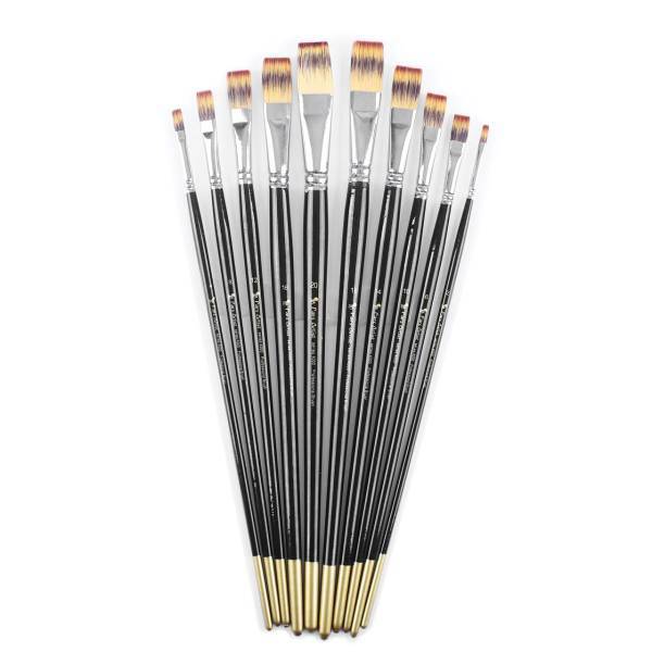 قلم مو پارس آرتیست کد 4000 مدل تخت دسته بلند ست 10 عددی، Pars Artist Brush Code 4000