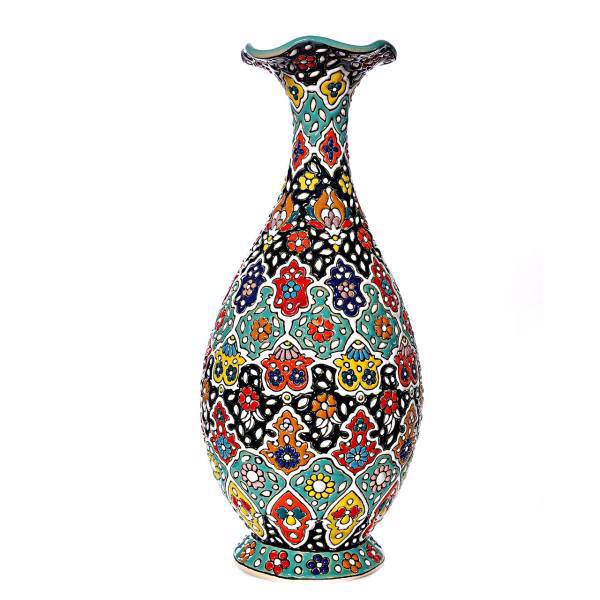 گلدان سفالی گالری صلصال طرح میناکاری کد 224