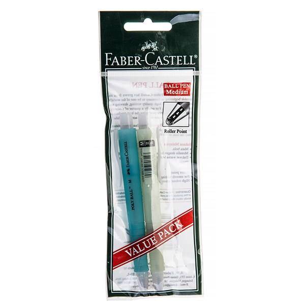 خودکار فابر کاستل مدل Polly Ball طرح 2 - بسته 2 عددی، Faber-Castell Polly Ball Design 2 Pen - Pack Of 2