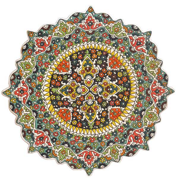 بشقاب سفالی و میناکاری 8 گوش سی دا سایز 30 کد KH03019