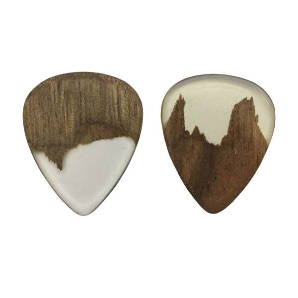 پیک چوبی اپکسی رزین و گردو ترکیبی 4 گیتار چوپیک بسته 2 عددی، Chopick Walnut and Epoxy Resin Mix 4 Guitar Wooden Picks Pack Of 2