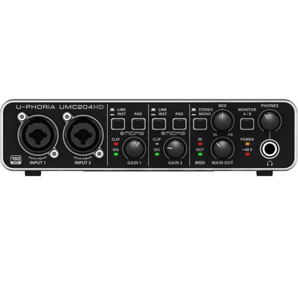 کارت صدای استودیو بهرینگر مدل UMC204HD، Behringer UMC204HD Studio Sound Card