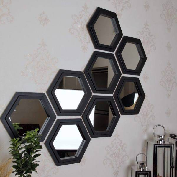 آینه دکوراتیو دکو گیوا مدل G15 مجموعه 8 عددی، Decogiva G15 Decorative Mirror Set 8 Pieces