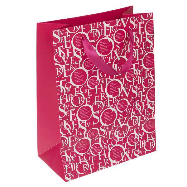 پاکت هدیه عمودی طرح الفبا، Alphabet Design Vertical Gift Bag