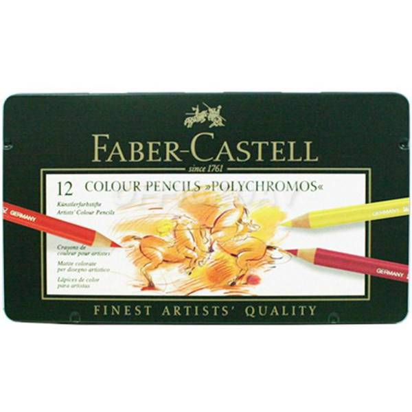 مداد رنگی 12 رنگ فابر-کاستل مدل Polychromos، Faber-Castell Polychromos 12 Color Pencil