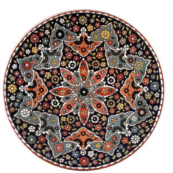 بشقاب سفالی و میناکاری سی دا سایز 25 کد KH01010