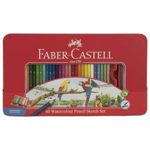 مداد آبرنگی 60 رنگ فابر-کاستل مدل Sketch، Faber-Castell 60 Sketch Watercolor Pencils