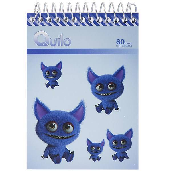 دفتر یادداشت کوییلو طرح هیولای آبی بانمک 80 برگ، Quilo Cute Blue Monster Notebook 80 Sheets