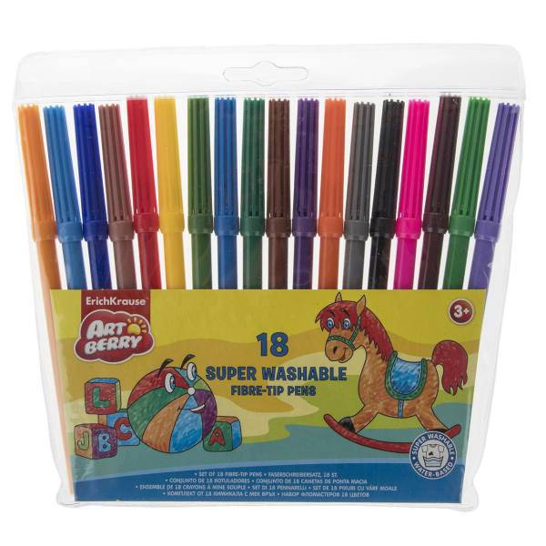 ماژیک رنگ آمیزی 18 رنگ اریک کراوزه مدل Super Washable، ErichKrause Super Washable 18 Color Painting Marker