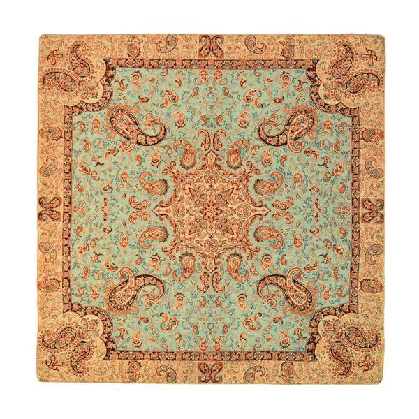 رومیزی ترمه ژینورا طرح بهار سایز 100x100 سانتیمتر