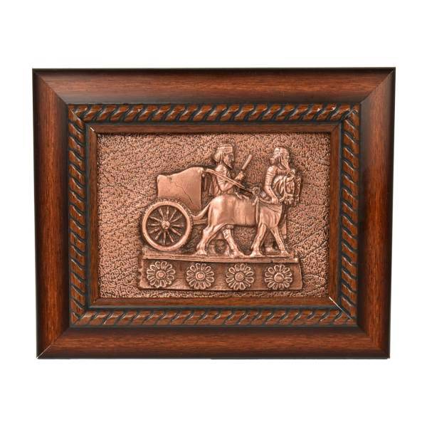 تابلو حکاکی روی مس کهن چرم طرح هخامنشی مدل T16، Kohan Charm Hakhamaneshi T16 Copper Tableau