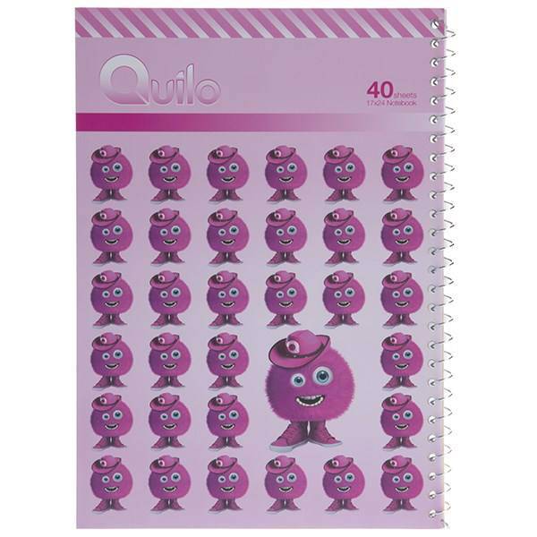 دفتر مشق کوییلو طرح هیولای صورتی بانمک 40 برگ، Quilo Cute Pink Monster Homework Notebook 40 Sheets