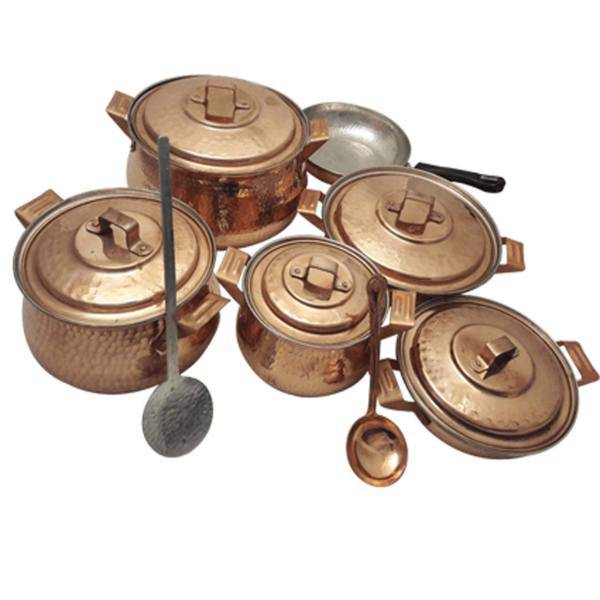 سرویس قابلمه 13 پارچه مسی زنجان کد 1371، Zanjan Copper Cookware Set 13Pcs 1371