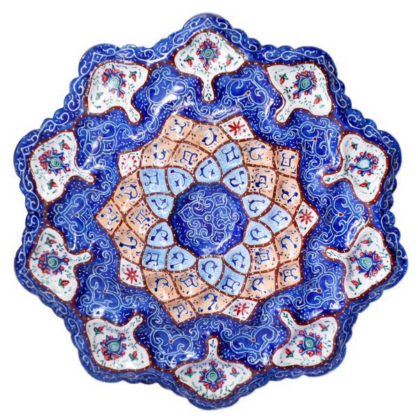 بشقاب مسی میناکاری شده سی دا طرح خطائی کد 01053 قطر 16 سانتی متر