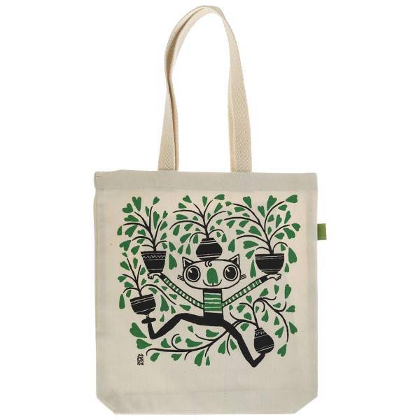 ساک خرید مانیز طرح گربه خندان، Maniz Smiling Cat Design Shopping Bag