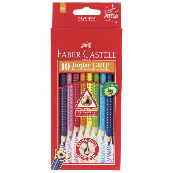 مداد رنگی 10 رنگ فابر کاستل مدل Junior Grip، Faber Castell Junior Grip 10 Color Pencil