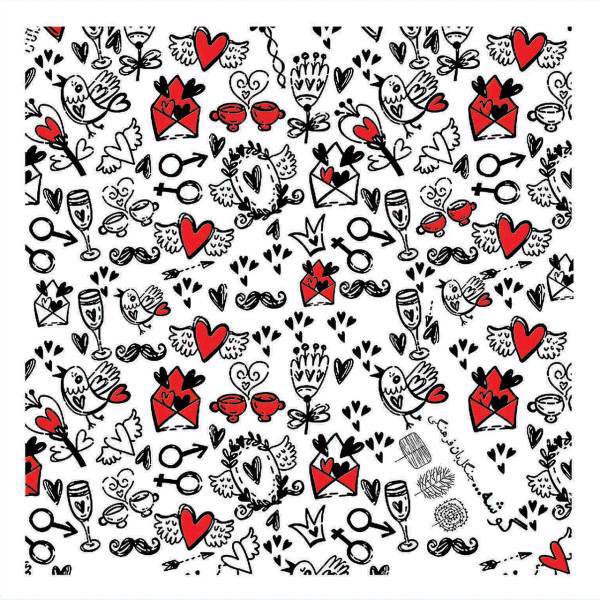 کادوپیچ پارچه‌ای گوشه طرح قلب، Gooshe Heart Design Fabric Gift Wrap