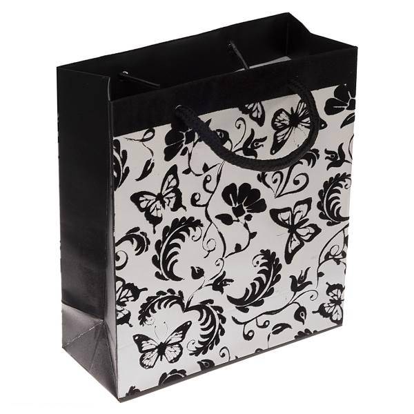 پاکت هدیه عمودی طرح گل و پروانه برجسته، Gibbous Flower And Butterfly Design Vertical Gift Bag