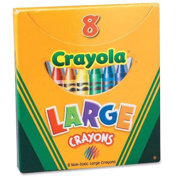 مداد شمعی 8 رنگ کرایولا مدل Large Crayons کد 0080، Crayola 0080 Large Crayons 8 Colors Pastel