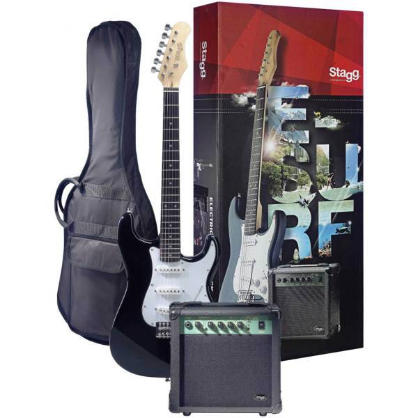 پکیج گیتار الکتریک استگ مدل E SURF 250 BK، Stagg E SURF 250 BK Electric Guitar Package