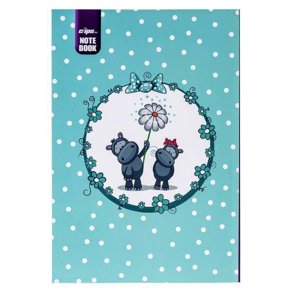 دفتر نقاشی کلیپس طرح اسب آبی، Clips Rhino Painting Notebook