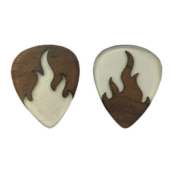 پیک چوبی اپکسی رزین و گردو ترکیبی 1 گیتار چوپیک بسته 2 عددی، Chopick Walnut and Epoxy Resin Mix 1 Guitar Wooden Picks Pack Of 2