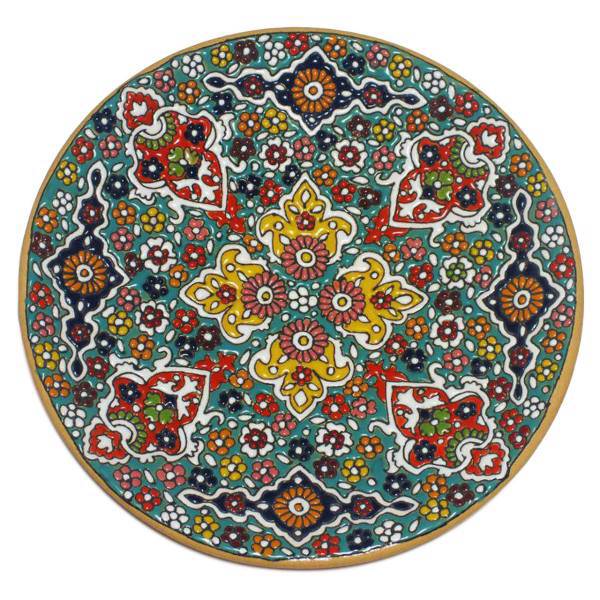 بشقاب سفالی سی دا طرح میناکاری کد KR02013