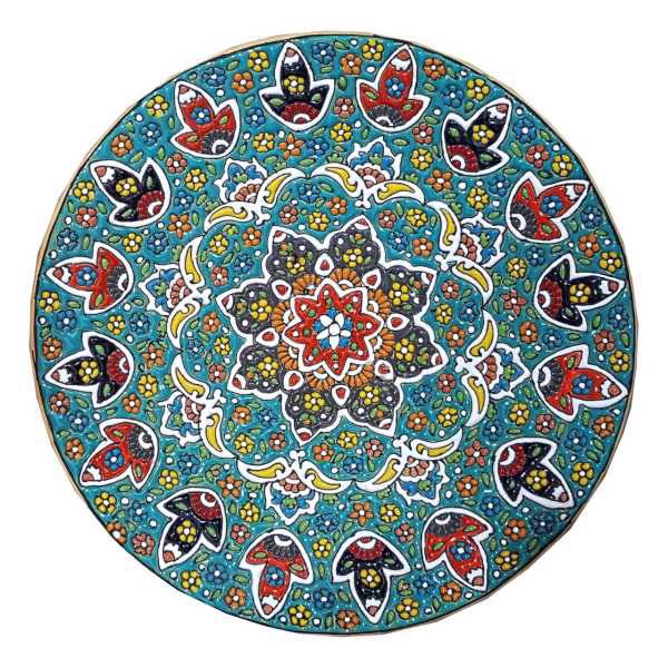 بشقاب سفالی میناکاری قطر 25 کد 400