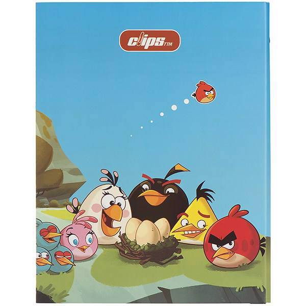 دفتر کلاسوری کلیپس طرح پرندگان خشمگین 100 برگ، Clips Angry Birds Design 100 Sheets Ring Binder Notebook