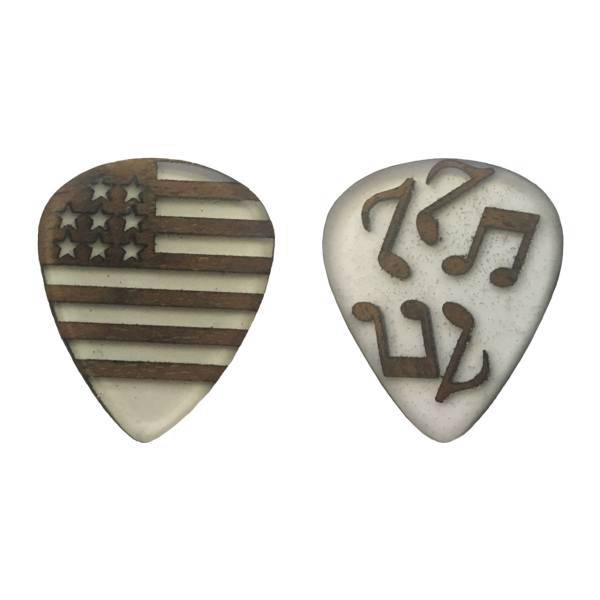 پیک چوبی اپکسی رزین و گردو ترکیبی 6 گیتار چوپیک بسته 2 عددی، Chopick Walnut and Epoxy Resin Mix 6 Guitar Wooden Picks Pack Of 2