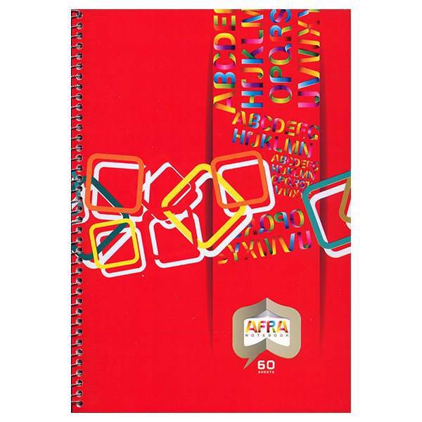 دفتر 60 برگ افرا طرح 6 جلد شومیز، Afra 60 Sheets 6 Design Soft Cover Notebook