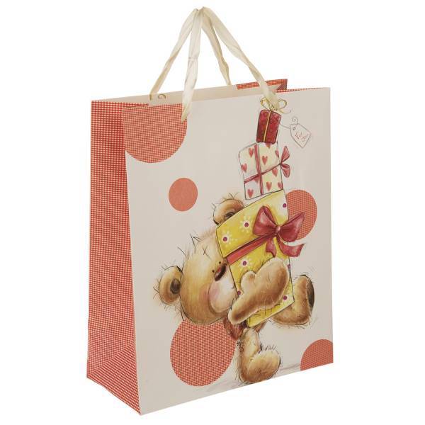 پاکت هدیه عمودی طرح خرس 8، Bear Design 8 Vertical Gift Bag