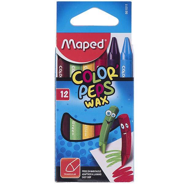 پاستل مومی مپد مدل کالرپپس - بسته 12 رنگ، Maped Color Pepes Wax Pastel - Pack of 12