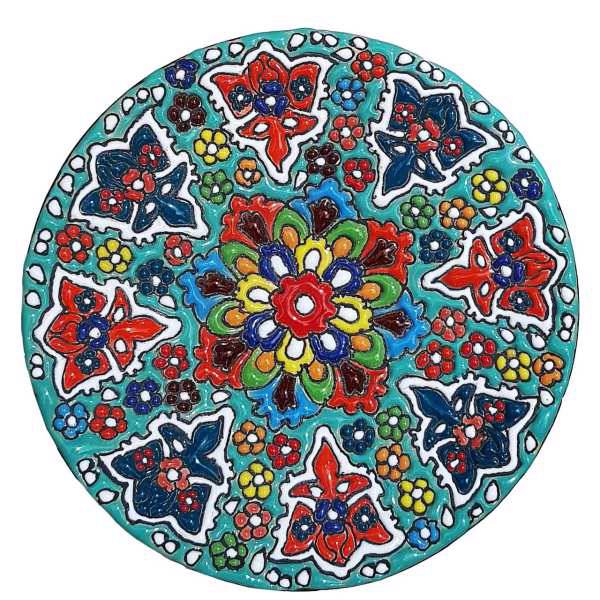 بشقاب سفالی میناکاری قطر 15 کد 203