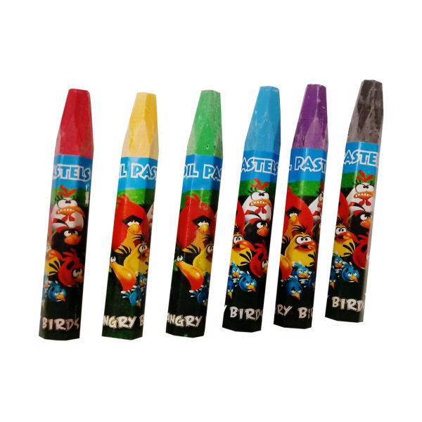 پاستل روغنی 6 رنگ اویل پاستل مدل Angry Birds، Angry Birds Oil Pastel 6 Color