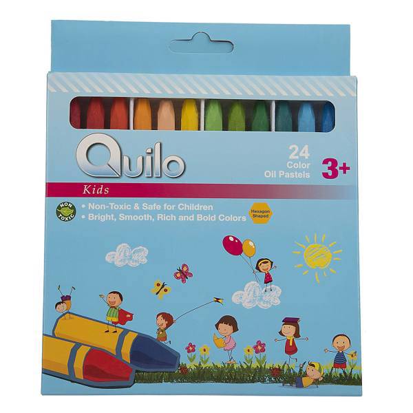 پاستل روغنی 24 رنگ کوییلو کد 913002، Quilo 913002 24 Color Oil Pastel