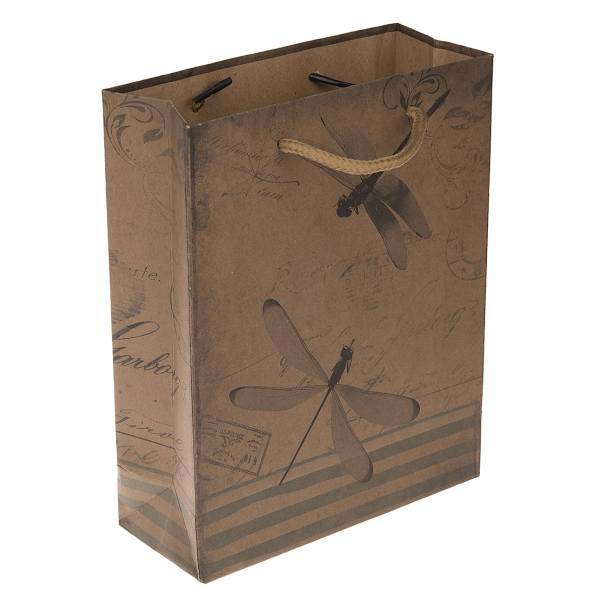 پاکت هدیه عمودی طرح سنجاقک، Dragonfly Design Vertical Gift Bag