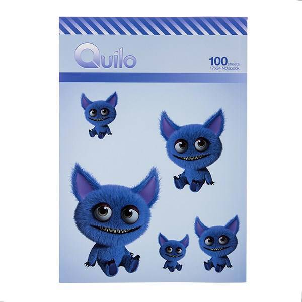 دفتر مشق کوییلو طرح هیولای آبی بانمک 100 برگ، Quilo Cute Blue Monster Homework Notebook 100 Sheets