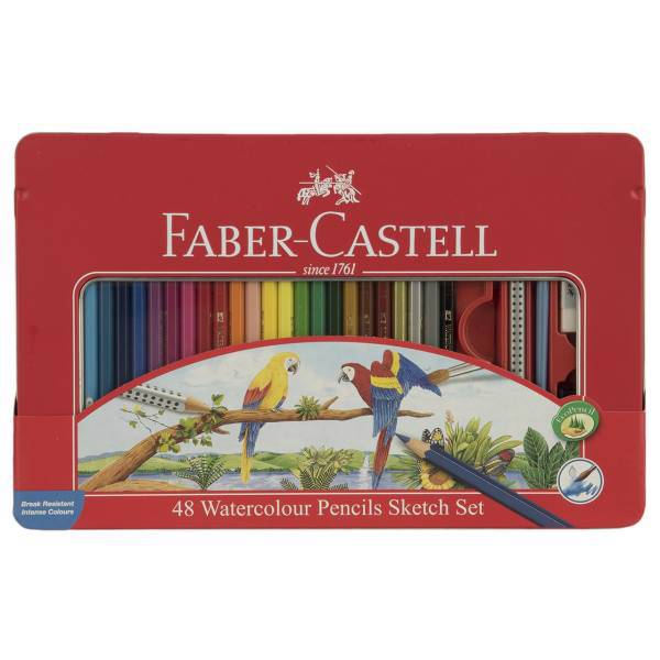 مداد آبرنگی 48 رنگ فابر-کاستل مدل Sketch، Faber-Castell 48 Sketch Watercolor Pencils