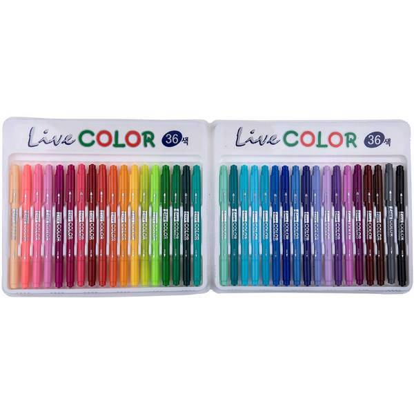 ماژیک رنگ آمیزی مونامی مدل لایو کالر - بسته 36 رنگ، Monami Live Color Marker - Pack of 36