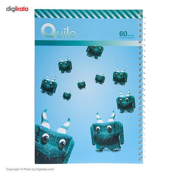 دفتر مشق کوییلو طرح هیولای شاخ‌دار بامزه 60 برگ، Quilo Cute Horned Monster Homework Notebook 60 Sheets