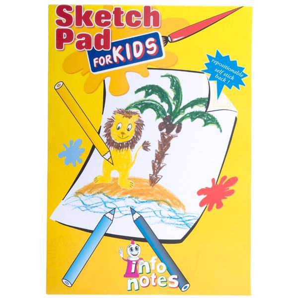 دفتر نقاشی سایز A3 اینفو نوتز برای کودکان، Info Notes Sketch Pad For Kids Drawing Notebook