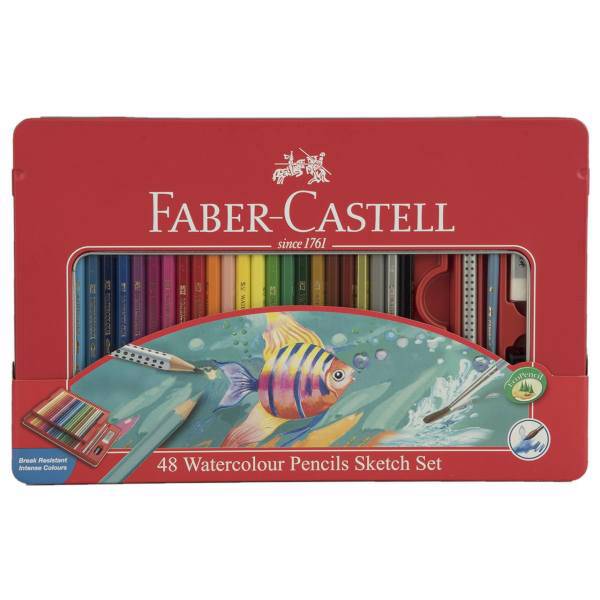 مداد آبرنگی 48 رنگ فابر-کاستل مدل Sketch، Faber-Castell 48 Sketch Watercolor Pencils