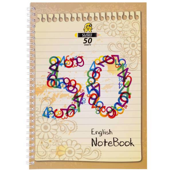 دفتر زبان کلاس ممو طرح اعداد، Classmemo Digits Design English Notebook