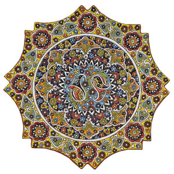بشقاب سفالی و میناکاری 8 گوش سی دا سایز 30 کد KH03006