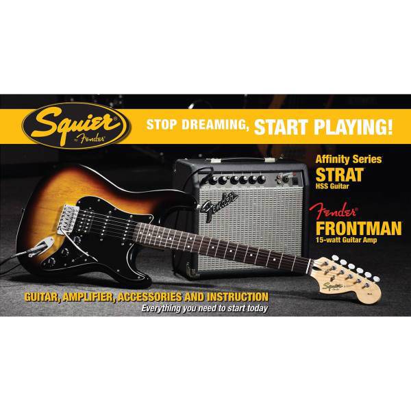 پکیج گیتار الکتریک فندر مدل Squier Affinity Series Stratocaster، Fender Squier Affinity Series Stratocaster HSS BSB Electric Guitar Package