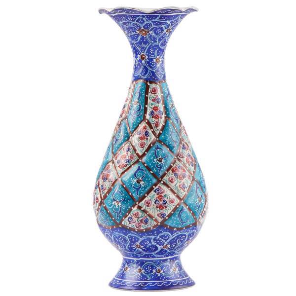 گلدان مسی میناکاری اثر ابوالقاسمی کد 170186