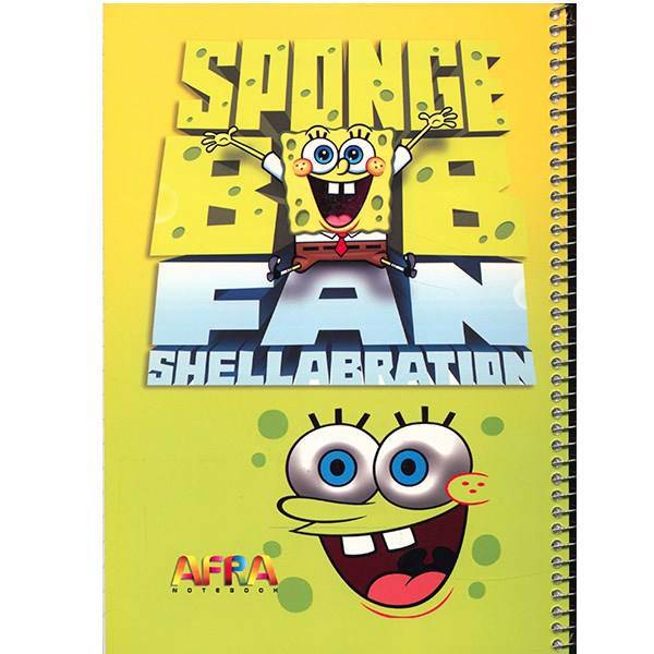 دفتر50 برگ افرا طرح باب اسفنجی 1 جلد شومیز، Afra 50 Sheets Sponge Bob1 Design soft Cover Notebook